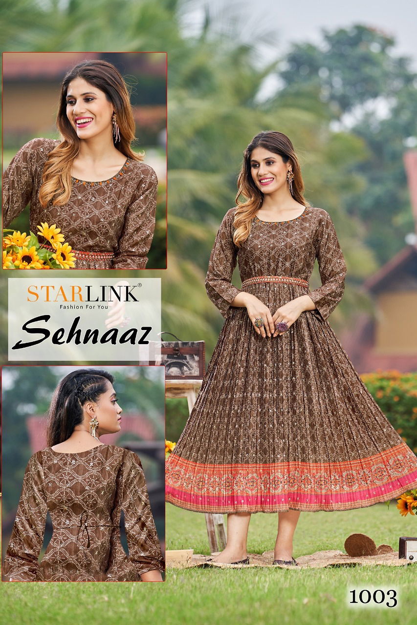 Starlink Sehnaaz Heavy Festive Wear Wholesale Anarkali Kurtis